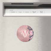 Aimant Fille jamais ROSEGOLD Bleu rose Floral MONOGRAS (In Situ (Lave-vaisselle))