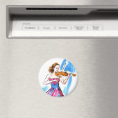 Aimant Fille jouant du violonAquarelle Musique violoniste (In Situ (Lave-vaisselle))