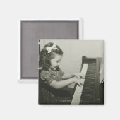 Aimant Fille Jouant Piano (Recto/Verso)