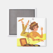 Aimant Fille Jouer des enregistrements (Recto/Verso)