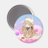 Aimant fille Kawaii (Recto/Verso)