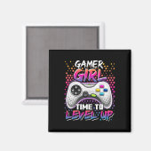 Aimant Fille Le Temps De Monter Le Jeu Vidéo Anniversaire (Recto/Verso)