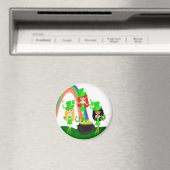 Aimant Fille Leprechauns Arc en ciel et Pot d'or (In Situ (Lave-vaisselle))