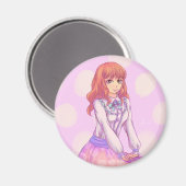 Aimant Fille Macaron rose (Recto/Verso)