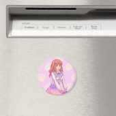 Aimant Fille Macaron rose (In Situ (Lave-vaisselle))