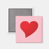 Aimant Fille moderne à gros coeur rose mignon Valentine (Recto/Verso)