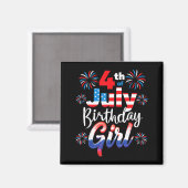 Aimant Fille née le 4 juillet (Recto/Verso)