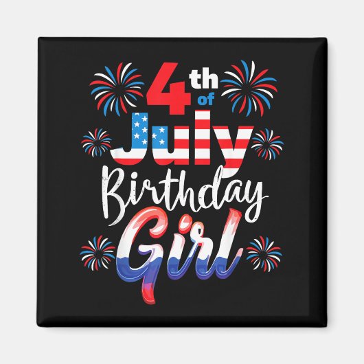 Aimant Fille née le 4 juillet (Devant)