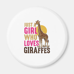 Aimant Fille qui aime les girafes Vintage Girafe T-shirt