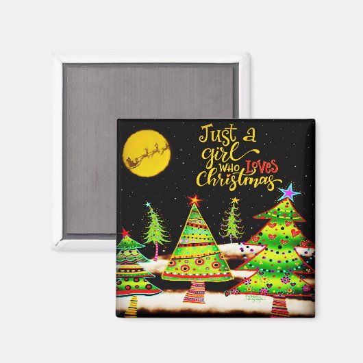 Aimant Fille qui aime l'inspirété de Noël (Recto/Verso)