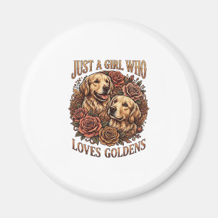 Aimant Fille qui aime simplement les roses pour chiens Go