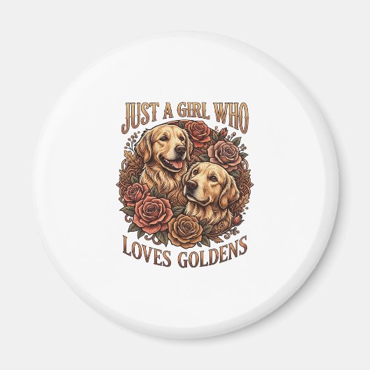 Aimant Fille qui aime simplement les roses pour chiens Go (Devant)