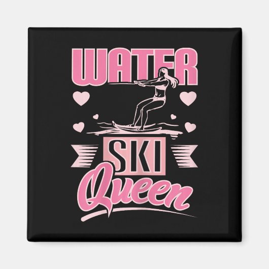 Aimant Fille Reine de Ski Nautique (Devant)