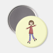 Aimant Fille Rollerskating (Recto/Verso)