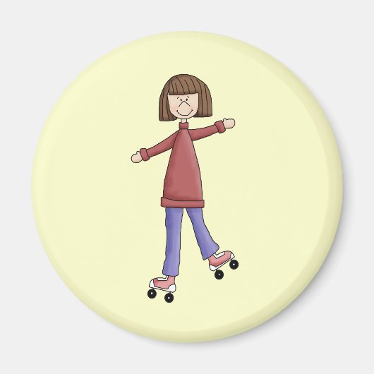 Aimant Fille Rollerskating (Devant)