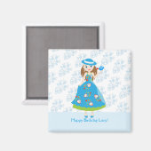 Aimant Fille romantique (Recto/Verso)
