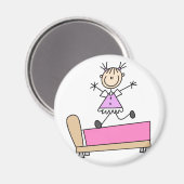 Aimant Fille Sauter Sur L'Aimant Du Lit (Recto/Verso)