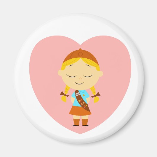 Aimant Fille Scout Brownie - Blonde (Devant)