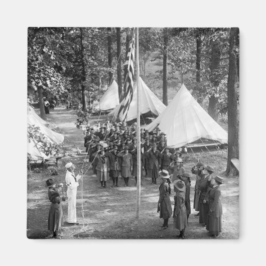 Aimant Fille Scoutisme Drapeau-Élevage : 1919 (Devant)