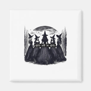 Aimant Fille Sera Filles Sorcière Halloween Drôle Witchy
