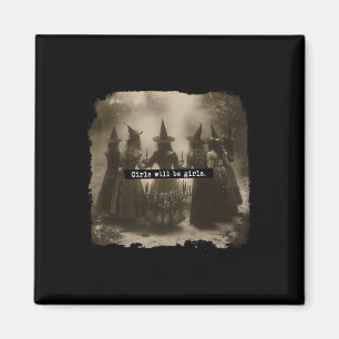 Aimant Fille Sera Filles Sorcière Halloween Drôle Witchy