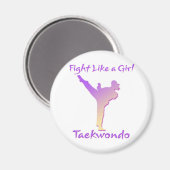 Aimant Fille Taekwondo (Recto/Verso)