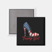 Aimant Fille talon haut Stilettos drapeau américain Trump (Recto/Verso)