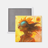 Aimant Fille Tournesol (Recto/Verso)