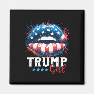 Aimant Fille Trump 2024 Élection américaine Drapeau