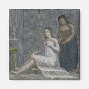 Aimant Fille turque, faisant tresser ses cheveux dans les