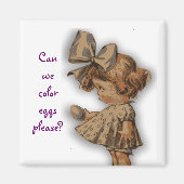 Aimant Fille vintage avec oeuf (Devant)