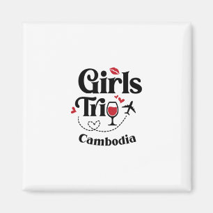 Aimant Filles au vin mignonnes Voyage au Cambodge Vacance