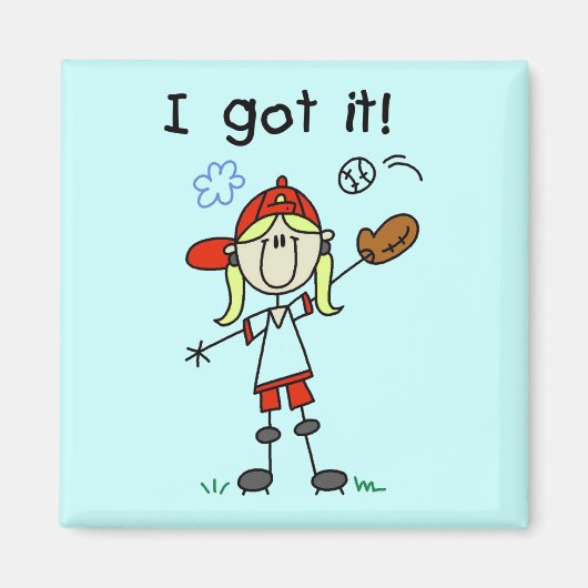 Aimant Filles Baseball I got It Tshirts et cadeaux (Devant)