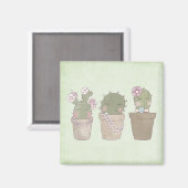 Aimant Filles Cactus mignonnes Portant Des Bijoux (Recto/Verso)