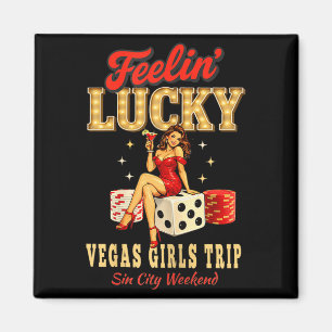Aimant Filles chanceuses voyage à las vegas vacances