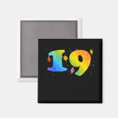 Aimant Filles de 19 ans 19e anniversaire (Recto/Verso)