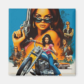 Aimant Filles de motards rétro (Devant)