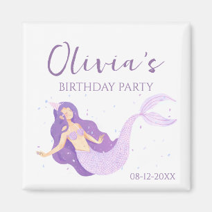 Aimant Filles de sirènes pourpres Anniversaire personnali