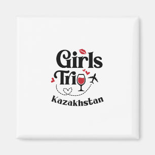 Aimant Filles de vin mignonnes Voyage Kazakhstan Voyage V