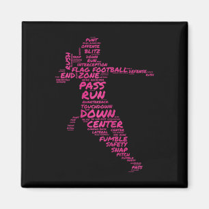 Aimant Filles Drapeau Football Joueur Word Art Typographi