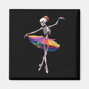 Aimant Filles Femmes Halloween Danser Skeleton Rainbow Ll