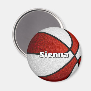 Aimant filles garçons basketball rouge équipe couleurs