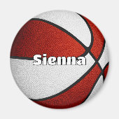 Aimant filles garçons basketball rouge équipe couleurs (Devant)