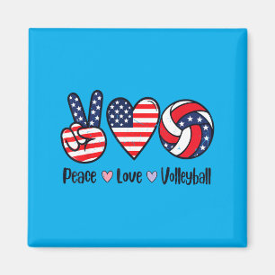 Aimant Filles Paix Amour Volley-ball 4 juillet Américain