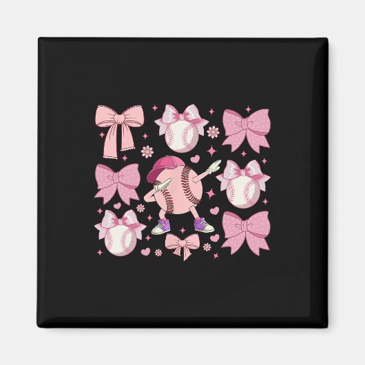 Aimant Filles Softll Coquette Bow Softll Maman Fête des M (Devant)
