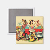 Aimant Filles vintages (Recto/Verso)