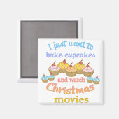 Aimant Films de Noël et Cupcakes (Recto/Verso)