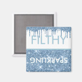 Aimant Filthy Sparkling Dripping Blue Glitter Dishwasher (Recto/Verso)
