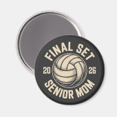 Aimant Final Set Senior Mom 2026 Graduation Volleyball (Recto/Verso)
