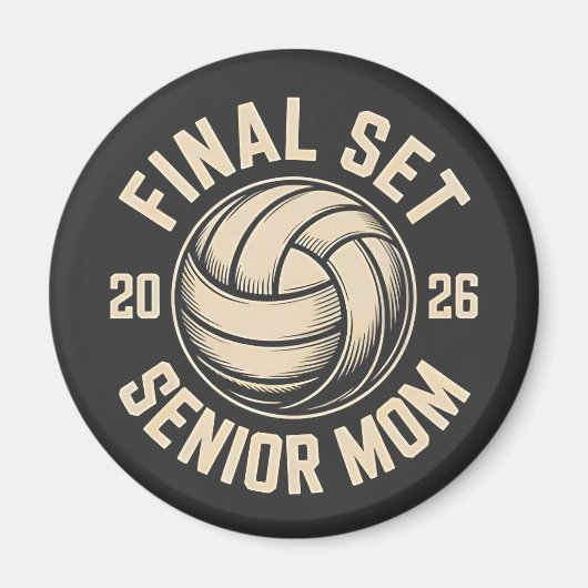 Aimant Final Set Senior Mom 2026 Graduation Volleyball (Devant)